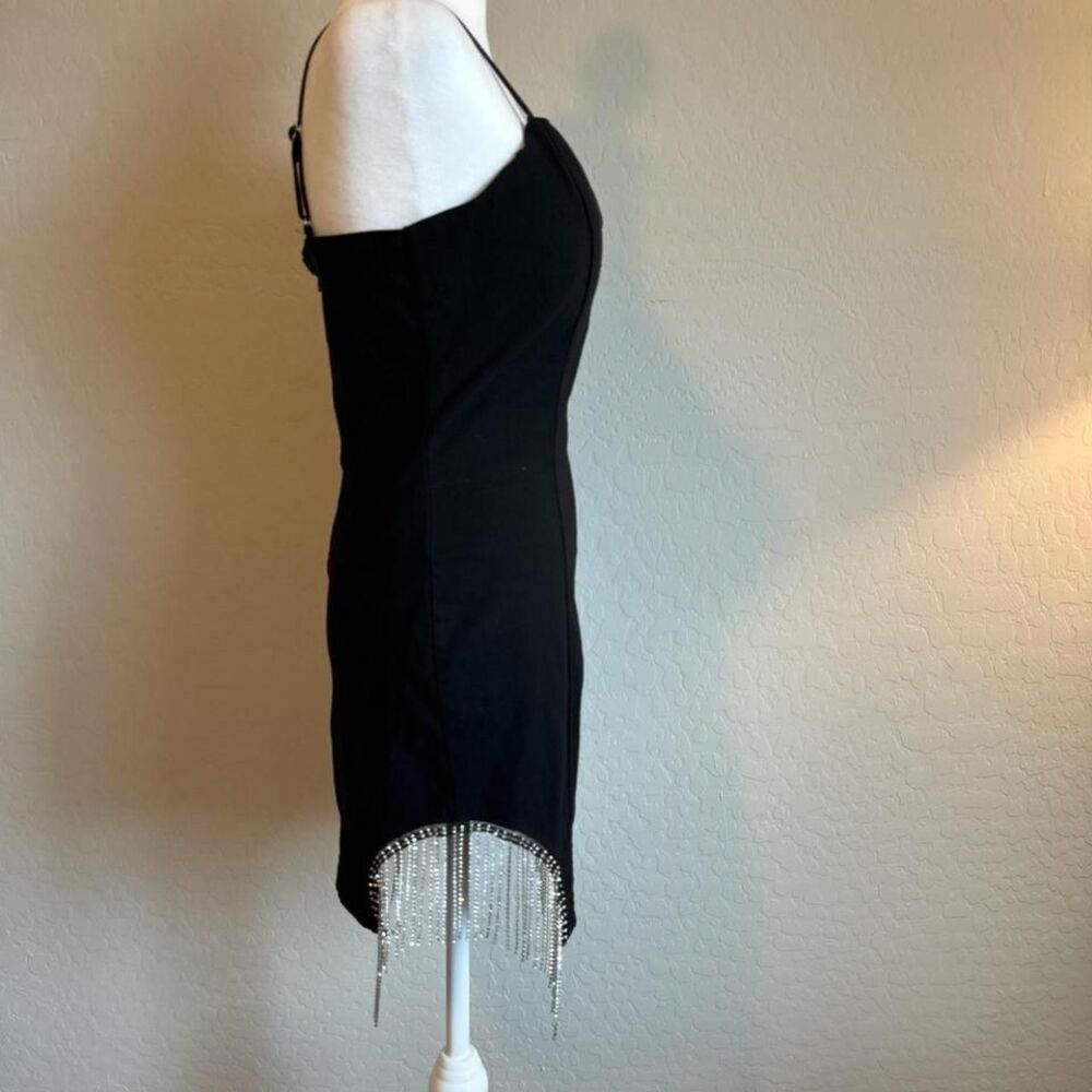 Black mini dress with rhinestones‎ size XL